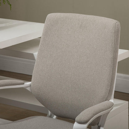 Vinsetto Bürostuhl Beige Weiss - Ergonomischer Schreibtischstuhl