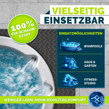 tillvex Whirlpool Unterlage eckig 200x200 cm, EVA-Matte schwarz