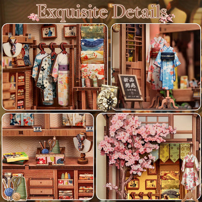 CUTEBEE Book Nook Sakura Kimono – DIY Miniaturhaus Bausatz aus Holz