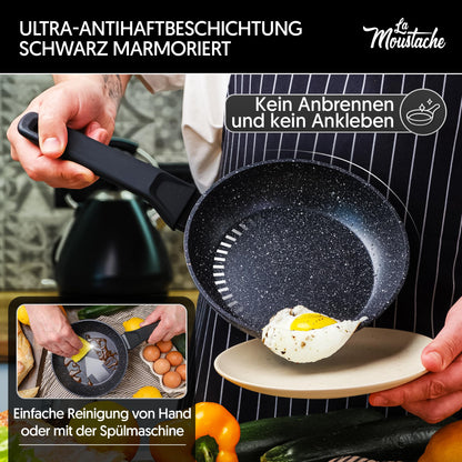 La Moustache 8-tlg. Antihaft Kochgeschirr-Set Aluminium – Onix