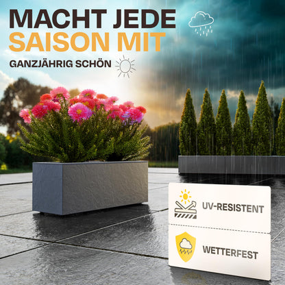 Ondis24 Vulkano Pflanzkübel 2er-Set, 50 L, Wasserspeicher, Anthrazit