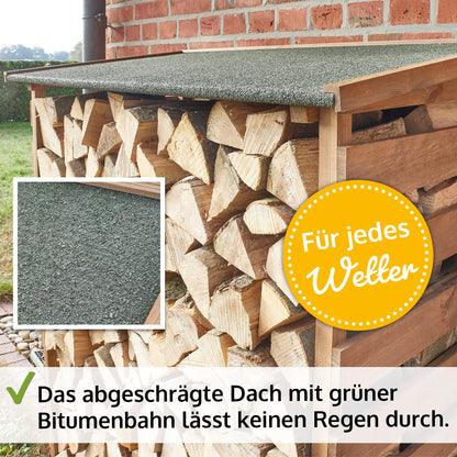 zooprinz Brennholzregal Wetterfest – Lasiertes Holz Gross