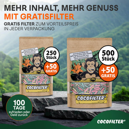 CocoFilter® Aktivkohlefilter 6mm Slim - 550 Stk. Kokosschale