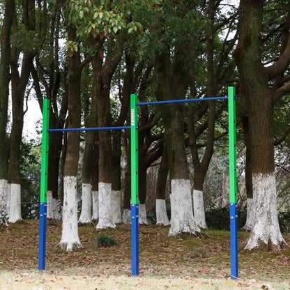 ZERRO Reckstange Outdoor doppelte Turnstange - grün-blau