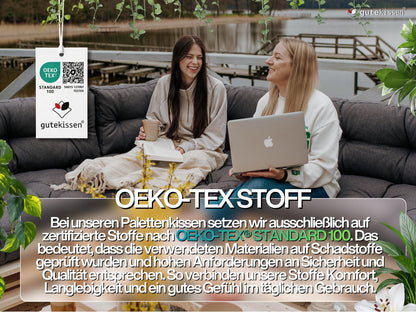 Gutekissen Palettenkissen-Set, Sitzkissen + Rückenlehne, Anthrazit
