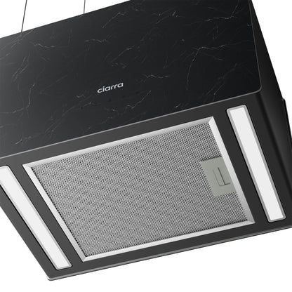 Ciarra Pinnacle Ash Concrete Inselhaube - 48cm Smart Wi-Fi Umluft