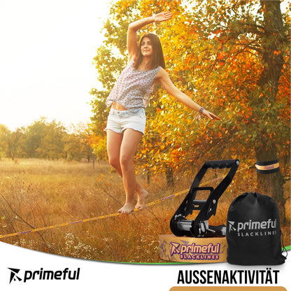 Primeful® Slackline Set Komplettset für Balance Training 18,5m