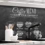 Stickerprofis BISTRO MENU Küchenrückwand selbstklebend Matt 60x500cm. Matte, selbstklebende Folie mit Bistro-Menü-Design als Spritzschutz für die Küche.