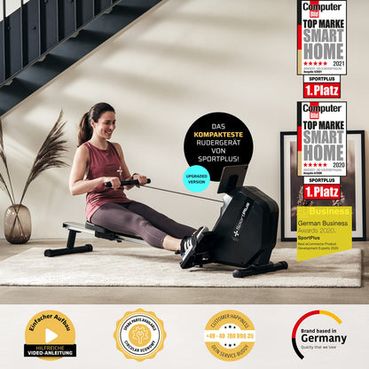 SportPlus Rudergerät klappbar für Zuhause – Magnetwiderstand