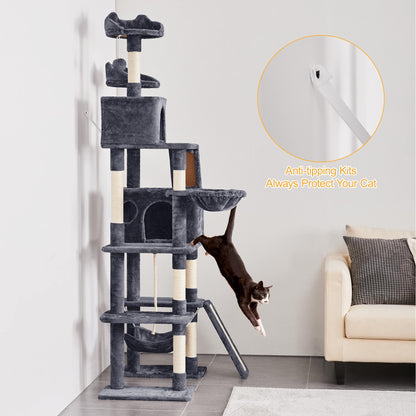 Yaheetech Katzenkratzbaum 206cm XXL deckenhoch - Dunkelgrau