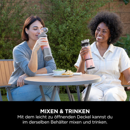 Ninja Blast Mini-Mixer kabellos, 530 ml, 2er-Pack Roségold & Silber