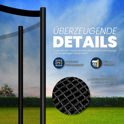 KIDUKU Trampolin Ersatznetz Sicherheitsnetz Ø 427 cm, 8 Stangen