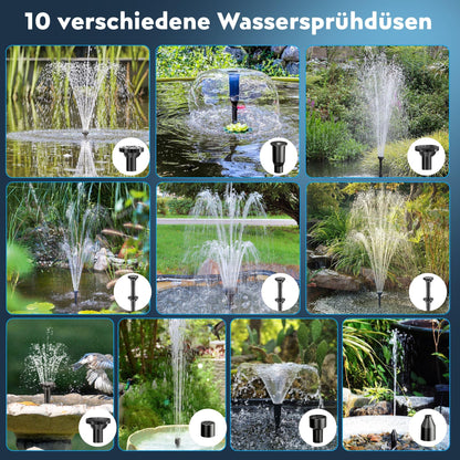 Biling 8W Solar Teichfilter Solarpumpe – Akku, 405 l/h