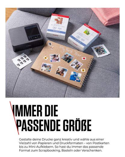 Canon SELPHY CP1500 Mobiler Fotodrucker Schwarz mit Papierset