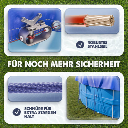 LAINFELD Poolabdeckung Rund Ø 560 cm - 200 GSM Abdeckplane