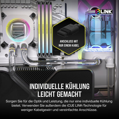 Corsair Hydro X iCUE LINK XH405i Wasserkühlungs-Kit – Weiss