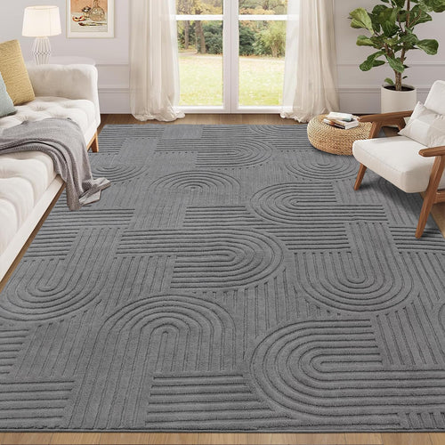 Enyhom Wohnzimmerteppich Kurzflor 160x230cm – Grau