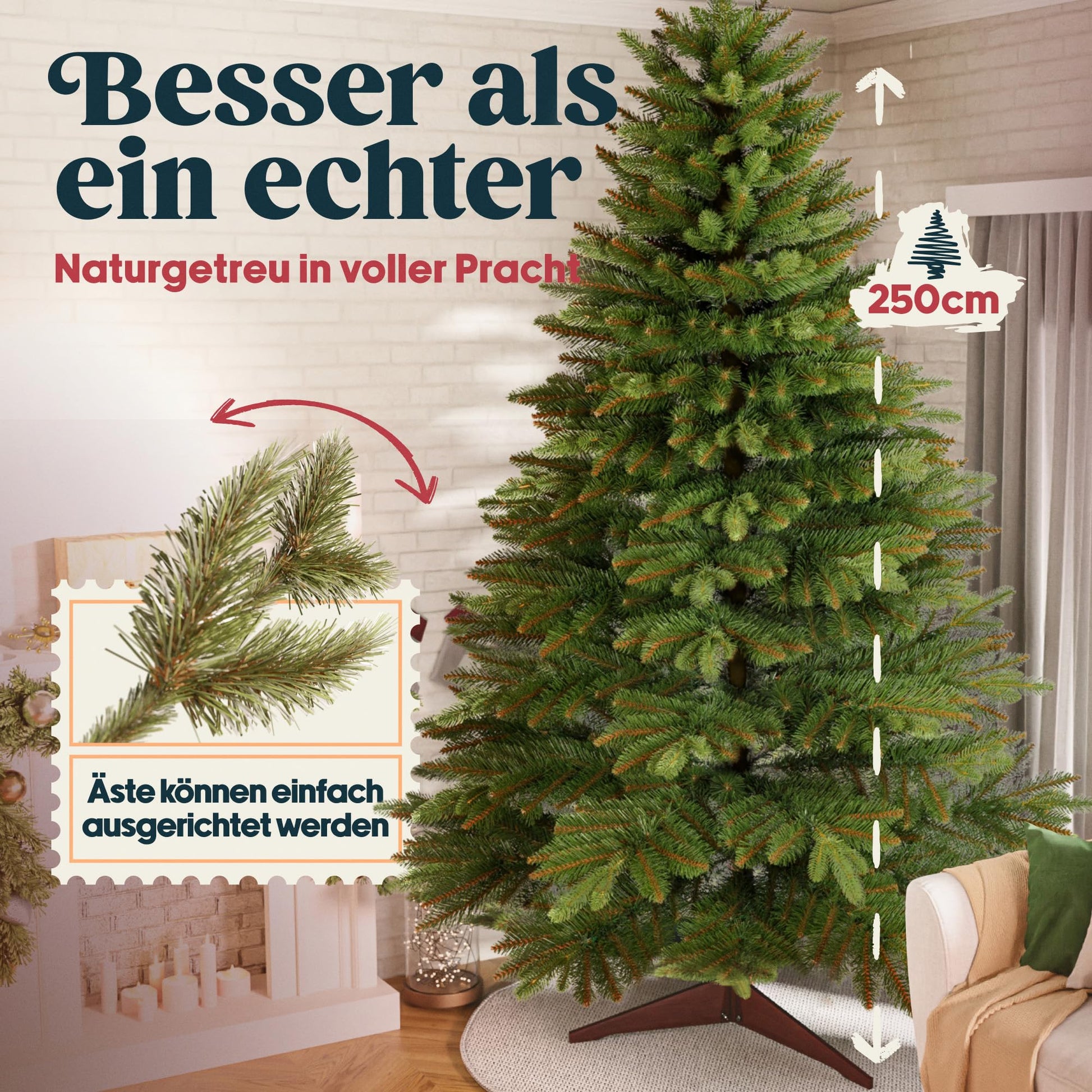 Pure Living Künstlicher Weihnachtsbaum 250 cm –