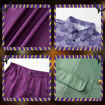 IEEILULU Joker Kostüm Herren Halloween Horror Clown Set (L)