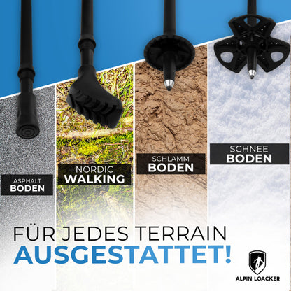 ALPIN LOACKER Wanderstöcke faltbar Aluminium Korkgriff 115-135 cm