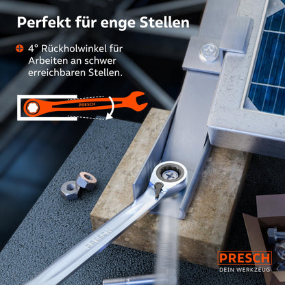 PRESCH Ratschenschlüssel Set 12tlg. umschaltbar 6-19mm