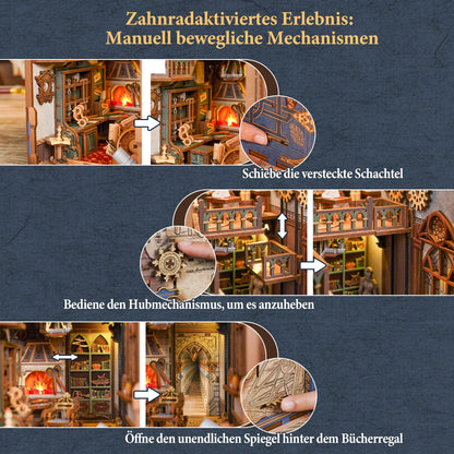 Tonecheer Leonardo da Vinci Book Nook 3D Puzzle LED Staubschutz