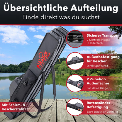 Paradox Fishing Rutentasche Rutenfutteral – 190 cm 3 Fächer