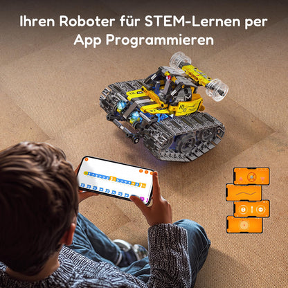 IKUPER Technik Roboter 6-in-1 Bausatz, programmierbar, 631 Teile