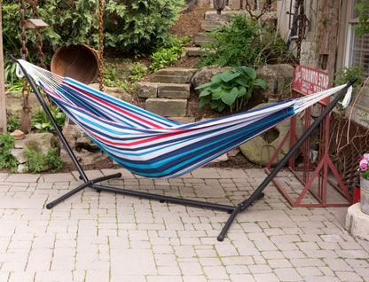 Vivere Hängematte mit Gestell - Denim Doppel Baumwolle
