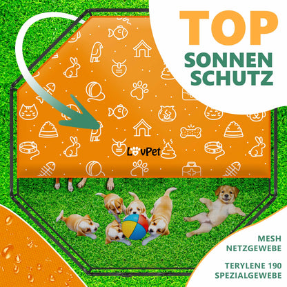 LovPet Welpenlaufstall XXL mit Dach, 8 Gitter je 80x80 cm