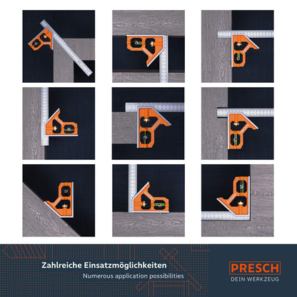 Presch Kombinationswinkel-Set 150 mm & 300 mm, Edelstahl