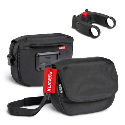 Borgen KLICKfix Fahrrad Lenkertasche 5 Liter – Fahrradtasche. Rechteckige Tasche für sicheren Gepäcktransport am Lenker via KLICKfix-System.