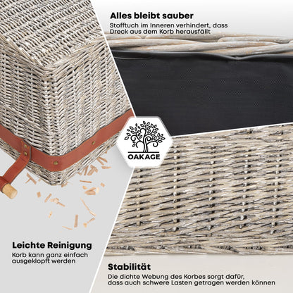 OAKAGE Kaminholzkorb Brennholzkorb - Weide Gross