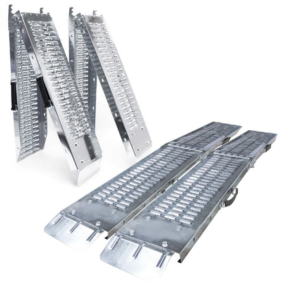 VOUNOT Auffahrrampe 2er Set, faltbare Laderampe aus Stahl, 400 kg, verzinkt und rutschfest