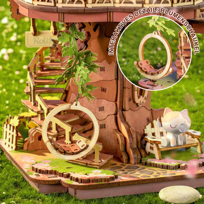 Rolife 3D Puzzle Sakura Baumhaus, Holz-Modellbausatz, 535 Teile