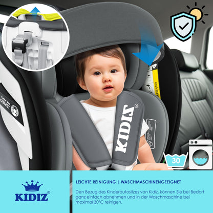 KIDIZ® Kindersitz i-Size Isofix 360° drehbar Gruppe 0/1/2/3