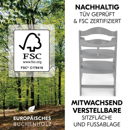 hauck Alpha+ Newborn Set Deluxe Baby Hochstuhl - Grau