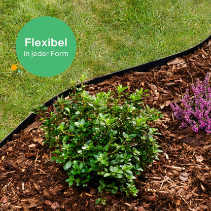 Flexible Rasenkante Kunststoff schwarz – 20m x 20cm Beeteinfassung