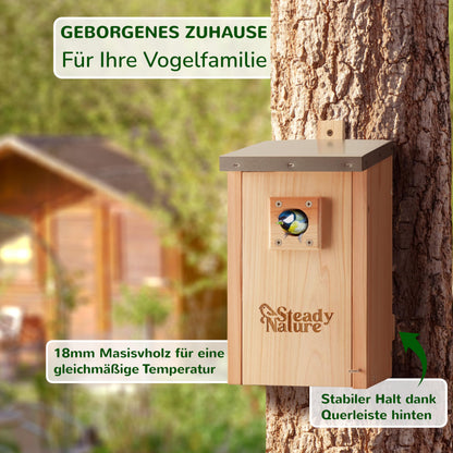 Steady Nature Meisennistkasten aus FSC-Holz, 28/32 mm Einfluglöcher