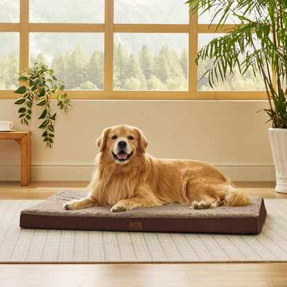 Bedsure orthopädisches Hundebett für grosse Hunde, 112x81cm, braun