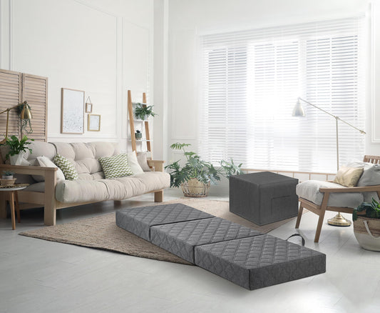 Traumnacht Gästematratze de Luxe Visco Hellgrau 75x195cm: Hellgraue Matratze aus Viscoschaum für temporären Schlafkomfort.