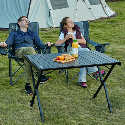 TIMBER RIDGE Campingtisch klappbar höhenverstellbar Aluminium schwarz