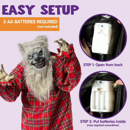 JOYIN 170 cm Werwolf Animatronic – animierte Halloween Requisite