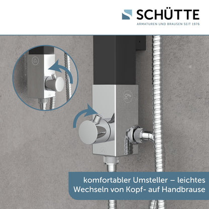 Schütte MADAGASKAR Duschsystem - Schwarz mit Ablage 60060