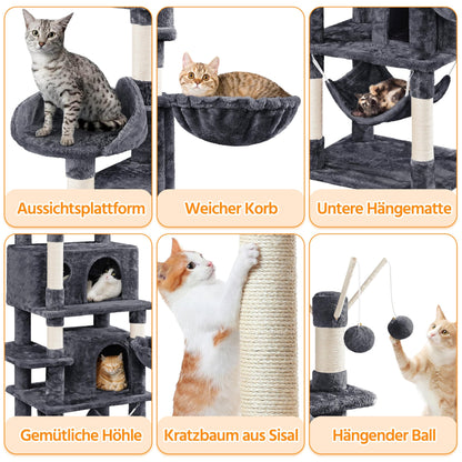 Yaheetech Kratzbaum 170 cm Katzenbaum - Dunkelgrau