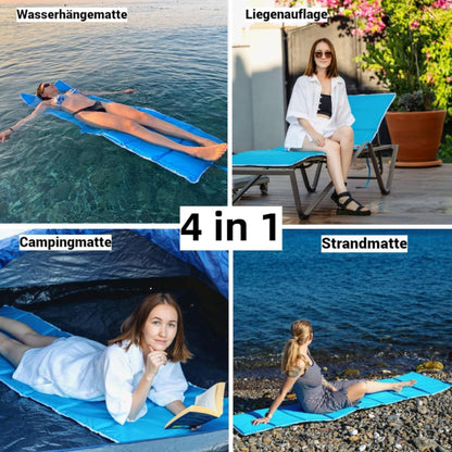 StarK® 4in1 Strandmatte – Faltbar Camping Pool SkyBlue 2er Set