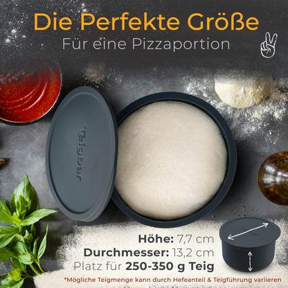 Teigbar Pizzaballenbox Gärbox – Silikon 6er Set Schwarz/Grau