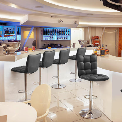 Yaheetech 2er Set drehbar Kunstleder Barhocker - Schwarz