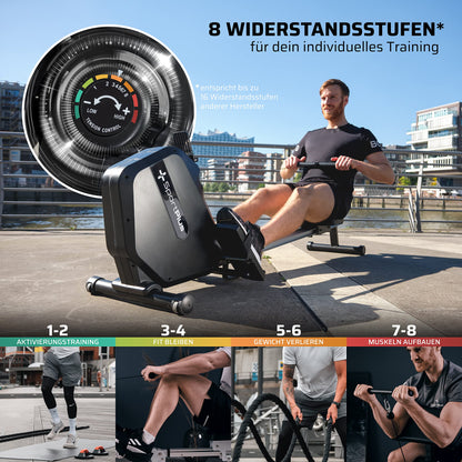 SportPlus Rudergerät klappbar für Zuhause – Magnetwiderstand
