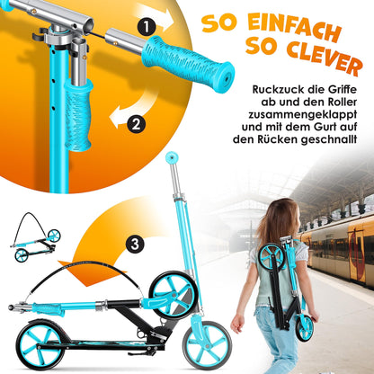 KESSER® Klappscooter Cityroller für jedes Alter - Dino Türkis